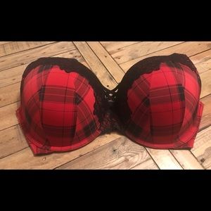 Torrid Plaid Push Up Plunge Bra, 42DDD